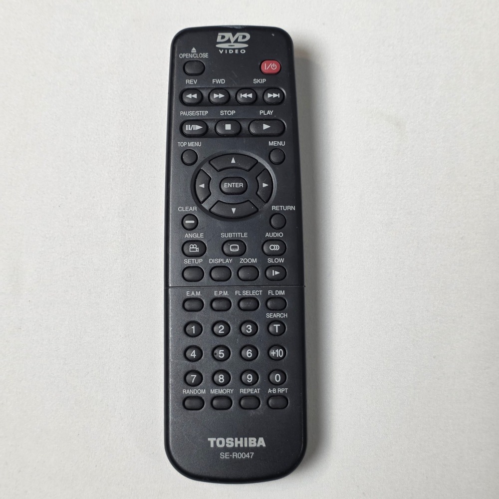 Toshiba DVD Remote Control SE-R0047 Black OEM Replacement Controller TESTED
